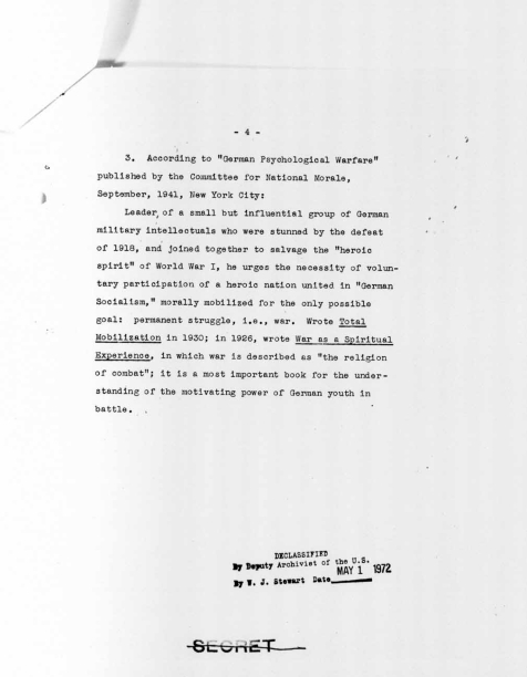 “Memorandum on Ernst Jünger,” p. 4